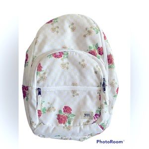 Backpack standard size cream floral design.